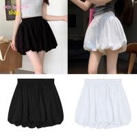 ราคา กางเกงขาสั้น PENINON เอวยางยืด Harajuku Skort แฟชั่นสีขาวสีดําบอลลูนกระโปรงผู้หญิง (46713431038)