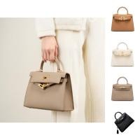 ราคา Meiyun Fashion Boutique 2025 แฟชั่นสไตล์ใหม่ Cowhide High End ของแท้หนัง Kelly กระเป๋า mini Cross Body แบบพกพากระเป๋าใบเล็กผู้หญิง (45964002115)
