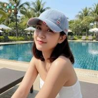 ราคา ยังไงก็ตาม หมวกเบสบอล ล้างผ้ายีนส์สีฟ้าหมวกเบสบอลผ้ายีนส์ อเนกประสงค์ฉีกหลุมปรับป้องกันแสงแดดได้ฝอยหมวกยีนส์ใช้กลา (54614263743)