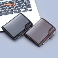 ราคา YOLANDA กระเป๋าสตางค์ผู้ชาย กระเป๋าคลัตช์มีซิปหนัง PU กระเป๋าใส่เหรียญความจุขนาดใหญ่สีทึบวินเทจชาย (56913381694)