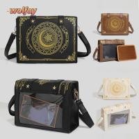 ราคา YOLANDA Girls Ita bag PU Star Moon Badge Display กระเป๋าสะพาย สไตล์ญี่ปุ่น Magic Book Design หน้าต่างโปร่งใสผู้หญิง Messenger กระเป๋าสําหรับโปสการ์ด การ์ดขนาดเล็ก (54562426079)