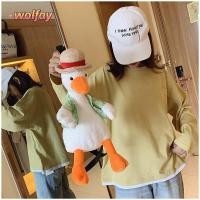 ราคา YOLANDA เป็ดยัดตุ๊กตากระเป๋าเป้สะพายหลังสีขาว ทนสิ่งสกปรกเป็ดของเล่นการ์ตูนสัตว์กระเป๋านักเรียนเด็ก ความจุขนาดใหญ่ Dacron กระเป๋าสะพายนุ่มกระเป๋า (53412561600)