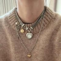 ราคา สร้อยคอน่ารักสำหรับผู้หญิง ออกแบบในสไตล์โบฮีเมียน มีปุ่มกุญแจหัวใจและกระดูกไหปลาร้า (49451146237)
