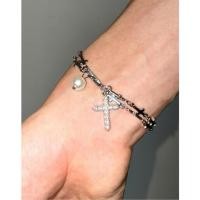 ราคา สร้อยข้อมือไขว้สองชั้นทำจากเหล็กไทเทเนียม (55502764148)
