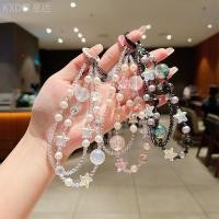 ราคา เชือกเส้นเล็กโทรศัพท์มือถือสองชั้นคริสตัลปลาดาวจี้กระเป๋าข้อมือลูกปัดสั้น (55163075485)