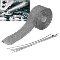 ราคา Ujewndju Exhaust Wrap 5m Heat Header ท่อเทปฉนวนกันความร้อนใยแก้วพร้อมเหล็กอัลลอยด์ Tie สีดํา (49064027199)