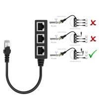 ราคา Kiss LAN Ethernet Splitter Cable RJ45 1 Male to 3 Female LAN Ethernet Splitter Cable (56864115274)