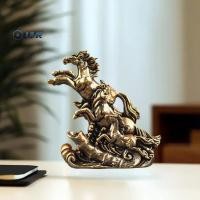 ราคา J R Vintage ทองเหลืองแข็ง Galalid Horses รูปปั้น Feng Shui ตุ๊กตาจีน Retro Desktop Office Decor Collectible Art เครื่องประดับ (56264113942)