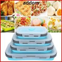 ราคา ADDOM 4PCS กล่องอาหารกลางวันแบบพับได้ Stackable Design ซิลิโคนพับภาชนะเก็บอาหาร แบบพกพาพับชามขนมสําหรับมื้ออาหาร Prep (57464004340)