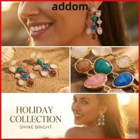 ราคา ADDOM เรขาคณิตพู่ต่างหู Multicolor เรซิ่นเรซิ่นหิน Dangle ต่างหูแฟชั่น Bohemian style เครื่องประดับของขวัญอัญมณีพู่ต่างหูผู้หญิง (53714184242)