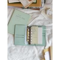 ราคา Handbook A7 Hard Leather Loose leaf Handbook Notebook Portable Notepad Travel Handbook Loose leaf Refill Mint Green (42362434081)