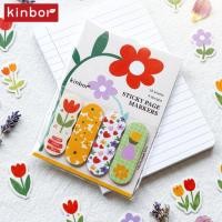ราคา Kinbor Original Index Self Adhesive Notebook ลายดอกไม้ Self Adhesive Note Sticky Note คู่มือสติกเกอร์ทําเครื่องหมายนักเรียนใช้ Strong (40632473558)