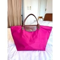 ราคา กระเป๋า Longchamp Le Pliage size L หูสั่น ของแท้แน่นอนล้าน สีชมพูเข้ม สภาพดี (54360844086)