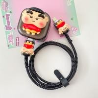 ราคา น่ารัก Crayon Shin Chan สําหรับ IPhone Charger Protector Cover 40W การ์ตูน Charger Head Cover Line Spiral Winder (50507773657)