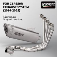 ราคา ระบบเต็มรถจักรยานยนต์ท่อไอเสีย Slip บนท่อด้านหน้าครึ่ง Blue Motorcross สําหรับ CBR650 CB650R CB650F CBR650R (48014853133)