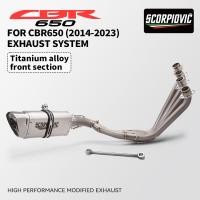ราคา สําหรับ CB650F CB650R CBR650 CBR650F 2014 2023 รถจักรยานยนต์ไอเสียเต็มระบบด้านหน้า Mid Link ท่อ Escape 51 มม Moto Muffler (48414858498)