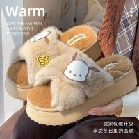 ราคา รองเท้าแตะแฟชั่นสำหรับผู้หญิงฤดูหนาว ออกแบบใหม่จาก Sanrio สไตล์การ์ตูน หรูหราและน่ารัก (45702005730)