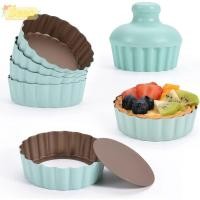 ราคา SEEO Mini Round Tart Pan การออกแบบลูกฟูกที่ถอดออกได้ด้านล่าง Chrysanthemum Egg Tart พายถาด ชีสเค้ก 4 นิ้วเคลือบ Nonstick Bakeware Baking Cupcake (54113793201)