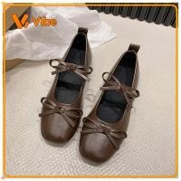ราคา Bow Ballet Flats In stock รองเท้าแมรี่เจนฝรั่งเศสของผู้หญิงแบบสวมพื้นหนาพร้อมสายเดี่ยวรองเท้าหรูหราสไตล์นางฟ้าย้อนยุคส้นกลางสีชมพูย้อนยุค (53611374428)