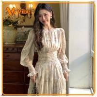 ราคา เดรสผ้าฝ้ายลินิน มีสินค้า ชุดเดรสชีฟองลายดอกไม้ฝรั่งเศสยาวใหม่สําหรับผู้หญิงชุดเดรสแม็กซี่เข้ารูปเอวสไตล์ (51111498348)