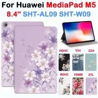 ราคา Tuye สําหรับ Huawei MediaPad M5 8 4 SHT AL09 SHT W09 แฟชั่นดอกไม้คุณภาพสูงหนัง MediaPad M5 8 4 นิ้วขาตั้งแท็บเล็ตป้องกันกรณี (56212724716)