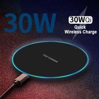 ราคา Tuye 30W Fast Wireless Charger สําหรับ Samsung Galaxy S20 S9 S8 หมายเหตุ 9 USB Qi ชาร์จ Pad สําหรับ iPhone 12 11 Pro XS Max XR X 8 Plus (55810502026)