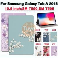 ราคา SAMSUNG TuyeสําหรับSamsung Galaxy Tab A 10 5 2018 SM T590 SM T595 แฟชั่นดอกไม้แท็บเล็ตTab A 10 5 T595 T590 คุณภาพสูงเหงื่อPUหนังลื่นฝาครอบSamsungกรณี (53662877718)