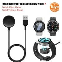 ราคา Tuye Magnetic Charger Dock USB Charger สําหรับ Samsung Galaxy Watch 3 4 5 6 7 8 Pro Active 2 เครื่องชาร์จไร้สาย 2 1in1 (48110525858)