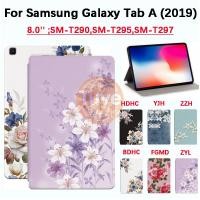 ราคา SAMSUNG TuyeสําหรับSamsung Galaxy Tab A 8 0 2019 แฟชั่นดอกไม้แท็บเล็ตTab A 8 0 SM T290 SM T295 SM T297 คุณภาพสูงเหงื่อPUหนังลื่นฝาครอบSamsungกรณี (54212880415)