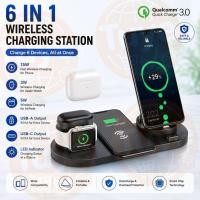 ราคา Tuye Wireless Charger 6in1 ชาร์จเร็ว 15W สำหรับ iPhone Samsung Apple Watch (46258641935)