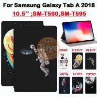 ราคา SAMSUNG TuyeสําหรับSamsung Galaxy Tab A 10 5 2018 T590 T595 แฟชั่นCosmonautรูปแบบคุณภาพสูงหนังเหงื่อลื่นTab A 10 5 2018 SM T590 SM T595 แท็บเล็ต (54312880449)