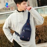 ราคา LAKAM กระเป๋า Messenger ผู้ชาย พอร์ตชาร์จ USB ผ้ากระเป๋าสะพายข้างผู้ชาย ลําลองสีดําสีฟ้าสีเทาสีน้ําตาลสี่เหลี่ยมผืนผ้ากระเป๋าสะพายเดินทาง (57663805017)