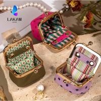 ราคา LAKAM Small Wallet Polka Dot Portable Coin Purse Multifunctional Kiss Lock PU Leather Mini Jewelry Bag Accessory Organization (57164331292)