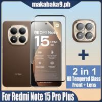 ราคา 2 in 1 HD กระจกนิรภัยป้องกันหน้าจอสําหรับ Xiaomi Redmi หมายเหตุ 15 Pro Pro Plus 4G 5G พร้อมกล้องเลนส์ฟิล์ม (49912345462)