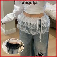 ราคา KANGNKA กระโปรงผ้ากอซชั้นลูกไม้ Y2k Streetwear Lace up จีบลูกไม้เชื้อราผายลมผ้าม่าน แฟชั่นดอกไม้มินิลูกไม้กระโปรง (57263894128)