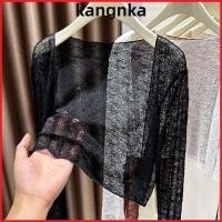 ราคา KANGNKA คาร์ดิแกนลูกไม้ เสื้อเชิ้ตสั้นแขนยาวกระชับสัดส่วน ฤดูร้อนทนกว่ากันแดดแบบบางลําลอง (55064818274)