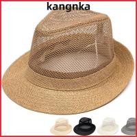 ราคา KANGNKA หมวกแจ๊สปานามา หมวก Fedora ระบายอากาศแห้งเร็ว หมวกฟางตาข่ายแฟชั่น (44282533814)