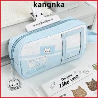 ราคา กระเป๋าใส่ปากกา ชางนา ดินสอพิมพ์ลายจุดสีฟ้า แบบพกพาความจุขนาดใหญ่น่ารักแมวกระเป๋าดินสออุปกรณ์การเรียน (46464857054)