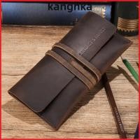 ราคา กระเป๋าปากกา KANGNKA หนังหนังวัวแบบพกพาดินสอหนัง สายห่อย้อนยุคปิดหนังม้วนดินสอสํานักงาน (41332083290)