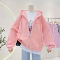 ราคา มีซิป ทรงหลวม สไตล์สปอร์ต สำหรับผู้หญิง เสื้อกันหนาวมีฮู้ด (22452439569)