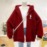 ราคา พิมพ์การ์ตูน เสื้อกันหนาวมีฮู้ด คาร์ดิแกนซิปแขนยาว 5สี M 2XLได้รับความนิยมอย่างมากในเกาหลี เสื้อหนาวหนา 594 (20384047648)