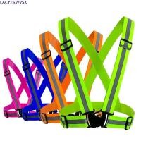 ราคา LACYSWVSK เสื้อแจ็คเก็ตนิรภัยสะท้อนแสง Safety Adjustable Cycling Jogging Traffic Road Night Work Warning For Running (55864729339)