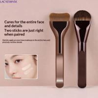 ราคา LACYSWVSK แปรงแต่งหน้ารองพื้น 2 ชิ้น ขนสังเคราะห์ขนนุ่มชุดแปรงแต่งหน้าบางพิเศษ หัวแบนรูปลิ้นกว้างสบาย Grip Powder คอนซีลเลอร์ Applicator (54710528508)