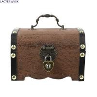 ราคา LACYSWVSK กล่องเก็บของ Retro Wooden Home Decor พร้อมล็อคกล่องใส่เหรียญสร้างสรรค์ (54064739033)