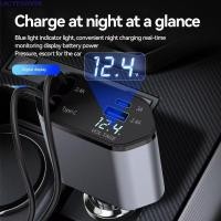 ราคา LACYSWVSK Car Charger 120W 4 IN 1 Retractable Car Charger Fast Charge Retractable Cable USB Type C Car Charger Universal สําหรับรถยนต์ (50564510563)