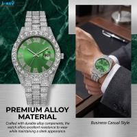 ราคา นาฬิกา Hiphop สําหรับผู้ชายพร้อมเคสโลหะผสมและสร้อยข้อมือ Featuring Rhinestone Dial สําหรับธุรกิจสไตล์ลําลอง (46162225949)