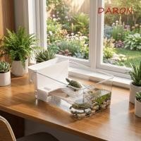 ราคา DARON เต่าถัง โปร่งใส Basking Area สัตว์เลื้อยคลาน Terrarium Habitat กล่องแห้งเปียกแยกพลาสติกปีนเขา Spot เต่า Basking แพลตฟอร์ม Feeding Habitat (57710372236)