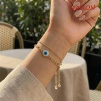 ราคา สร้อยข้อมือตาสีฟ้า ดารอน สร้อยข้อมือสแตนเลสเฉพาะหรูหราใหม่วินเทจปีศาจตาลิงค์โซ่ปรับสร้อยข้อมือโซ่ทุกวัน (54610380311)