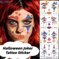 ราคา NLINNI 4 ชิ้นฮาโลวีน Joker TATTOO สติกเกอร์ Glitter Joker กันน้ํา Joker Blush ชั่วคราว Tattoo Freckle Tattoo Decals ที่สมจริงสะดวก DIY Face Body Art สติกเกอร์ผู้ชายผู้หญิง (57113812509)