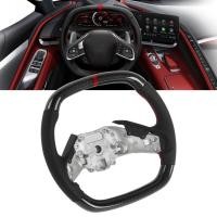 ราคา Calinodesign พวงมาลัยคาร์บอนไฟเบอร์แบบกําหนดเอง Nappa Perforated Leather Fit สําหรับ Chevrolet Corvette C8 2020 (54213511827)